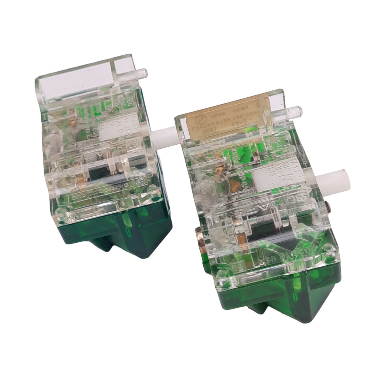 Used Lot of 2 Square D 9001KA2 Contact Blocks for 30mm Button, 1 N.O., 600V 10A Max