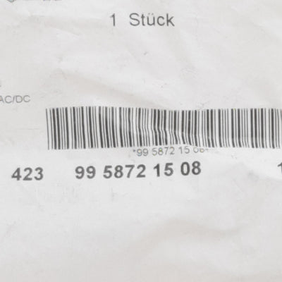New Binder 99 5872 15 08 Connector, 8-Pin M16 Female x ø10mm Outlet, 5A 60VAC/VDC