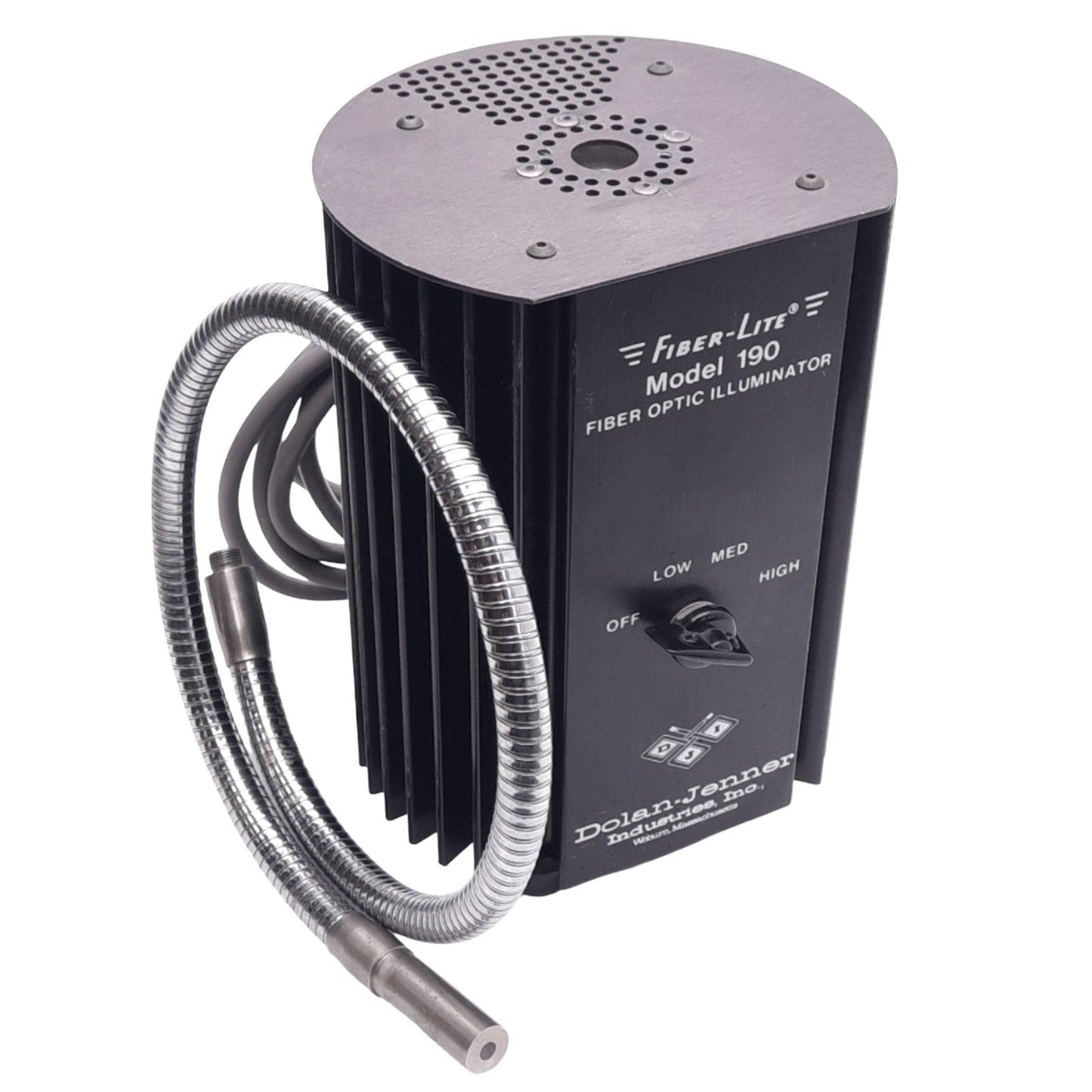 Used Dolan Jenner Fiber-Lite 190 Fiber Optic Illuminator w/ Light Guide, 30W, 115VAC