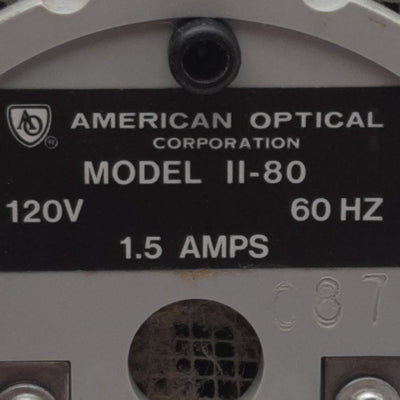 Used AmericanOptical II-80 Fiber Optic Illuminator 1.5A 120VAC, 1/2" Fiber Optic Port
