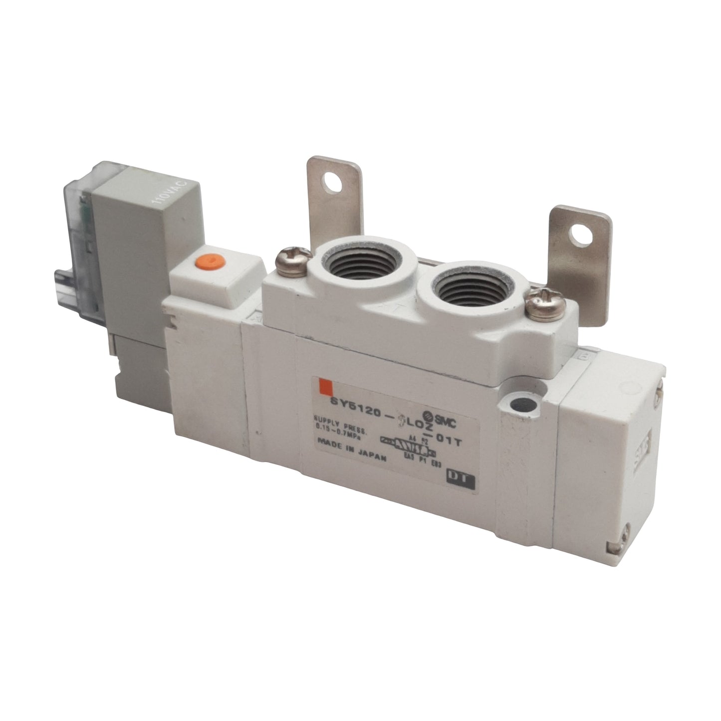 Used SMC SY5120-3LOZ-01T Solenoid Valve 5/2-Way, 1/8in NPTF, 0.15-0.7MPa, 110VAC Coil