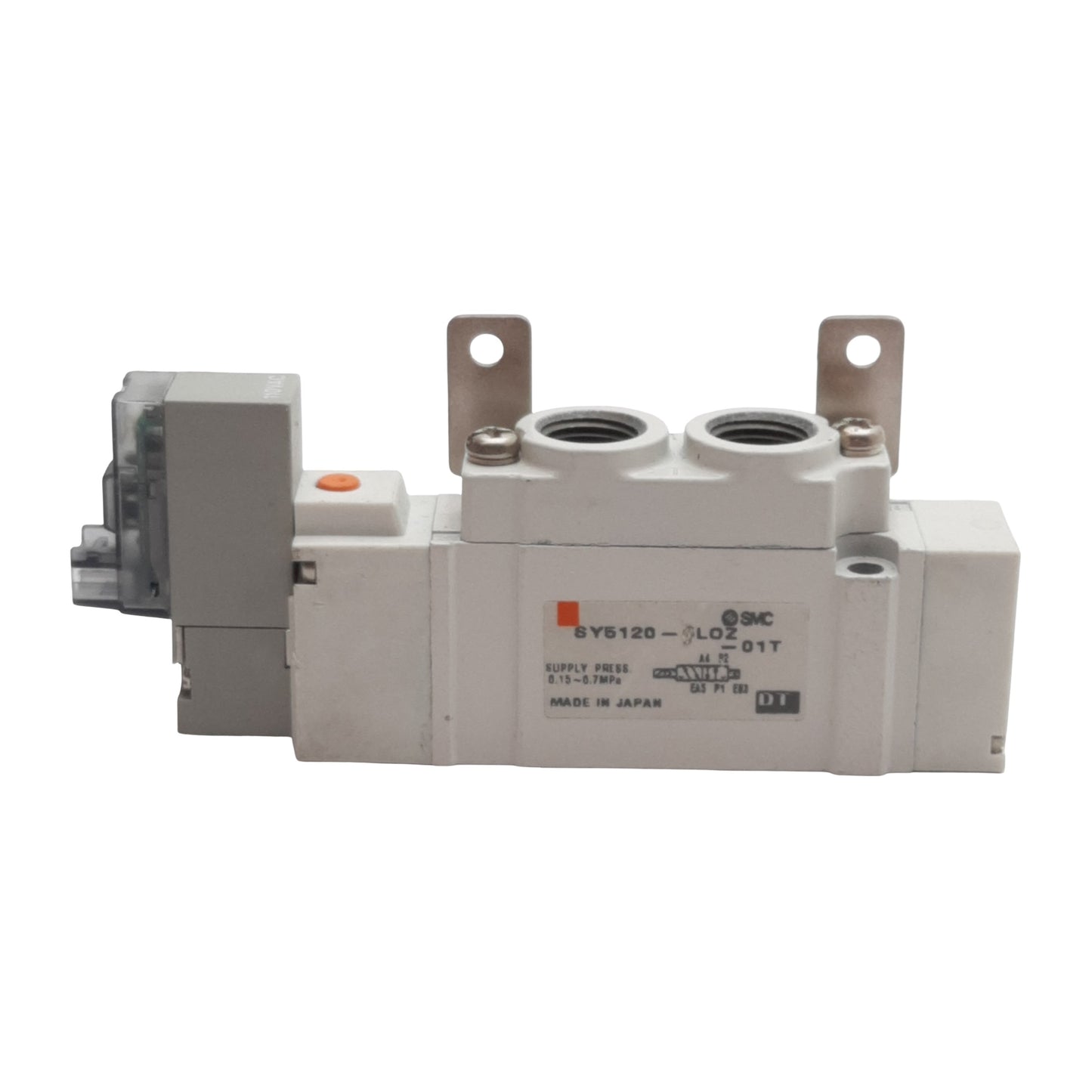 Used SMC SY5120-3LOZ-01T Solenoid Valve 5/2-Way, 1/8in NPTF, 0.15-0.7MPa, 110VAC Coil