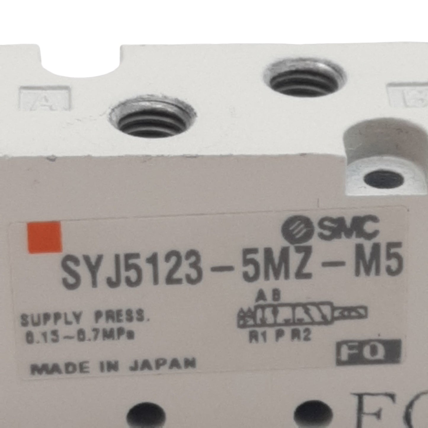 Used SMC SYJ5123-5MZ -M5 Solenoid Valve, 5/2-Way, M5, 0.15-0.7MPa, 24VDC Coil