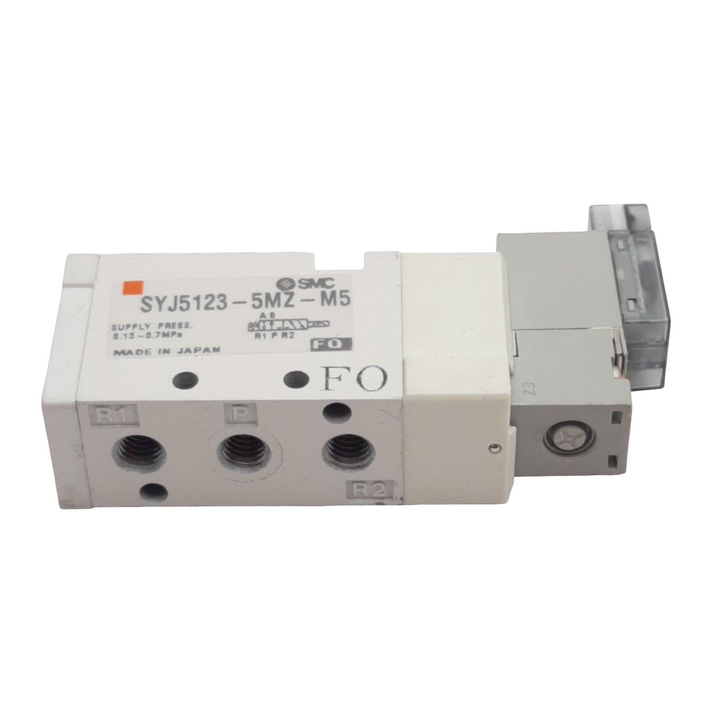 Used SMC SYJ5123-5MZ -M5 Solenoid Valve, 5/2-Way, M5, 0.15-0.7MPa, 24VDC Coil