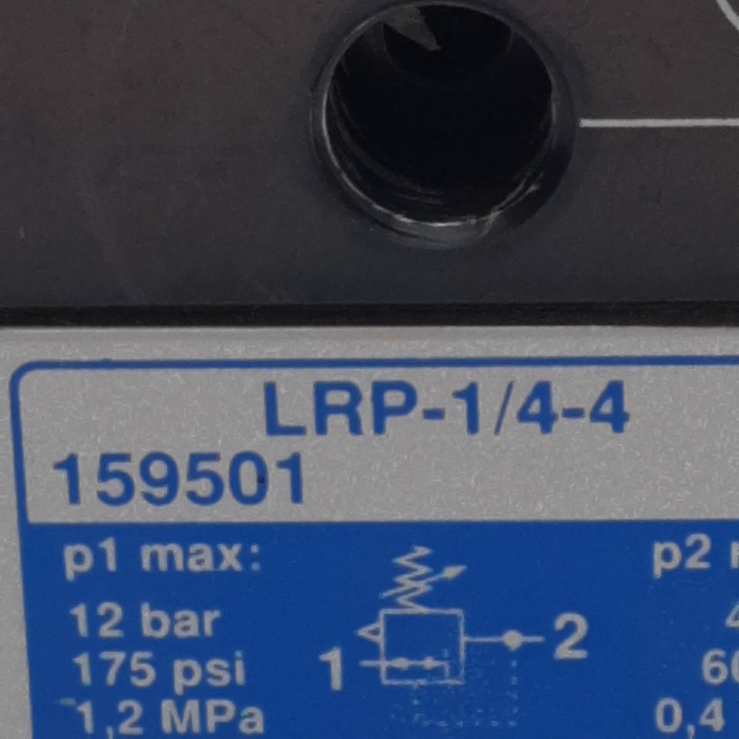 Used Festo LRP-1/4-4 Precision Pressure Regulator, 0.1MPa-1.2MPa, 2000l/min, G1/4in