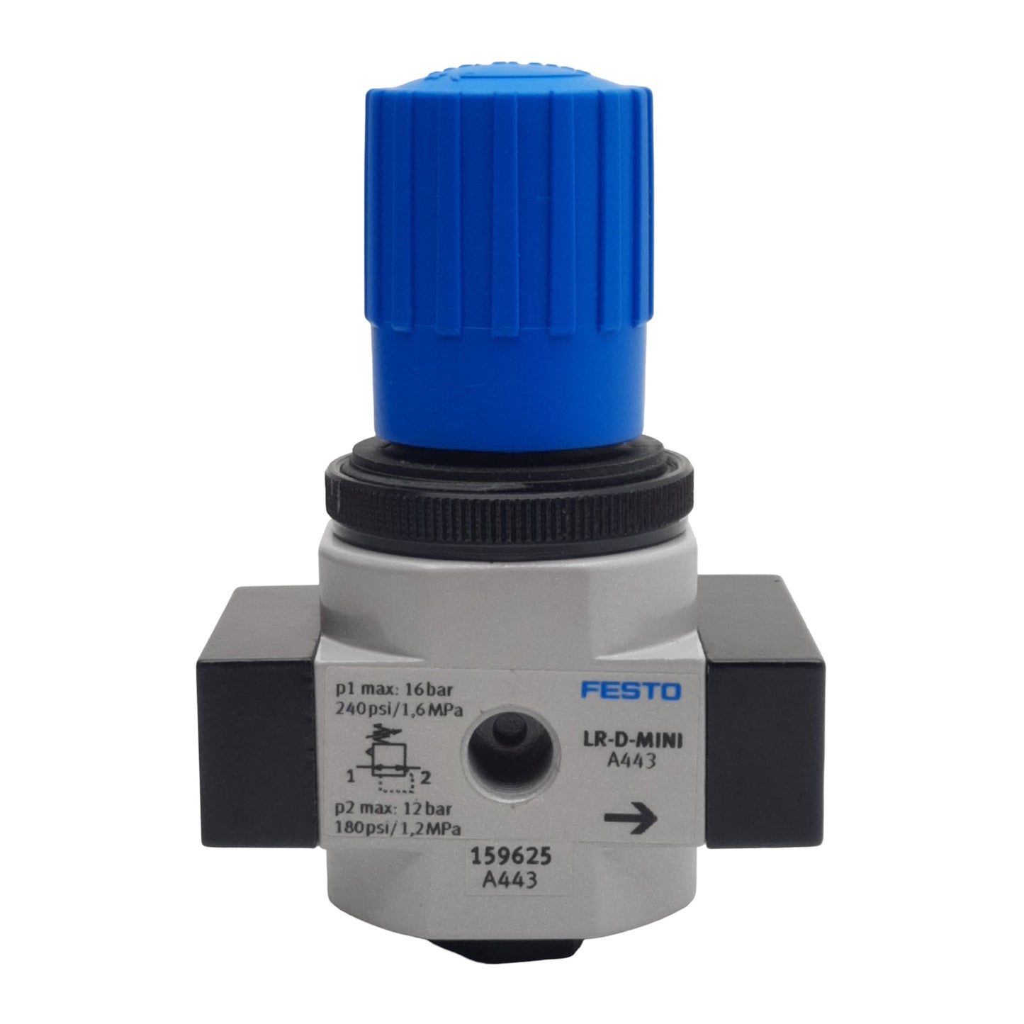 Used Festo LR-1/4-D-MINI Pressure Regulator, 0.1MPa-1.6MPa, 1500l/min, G1/4in