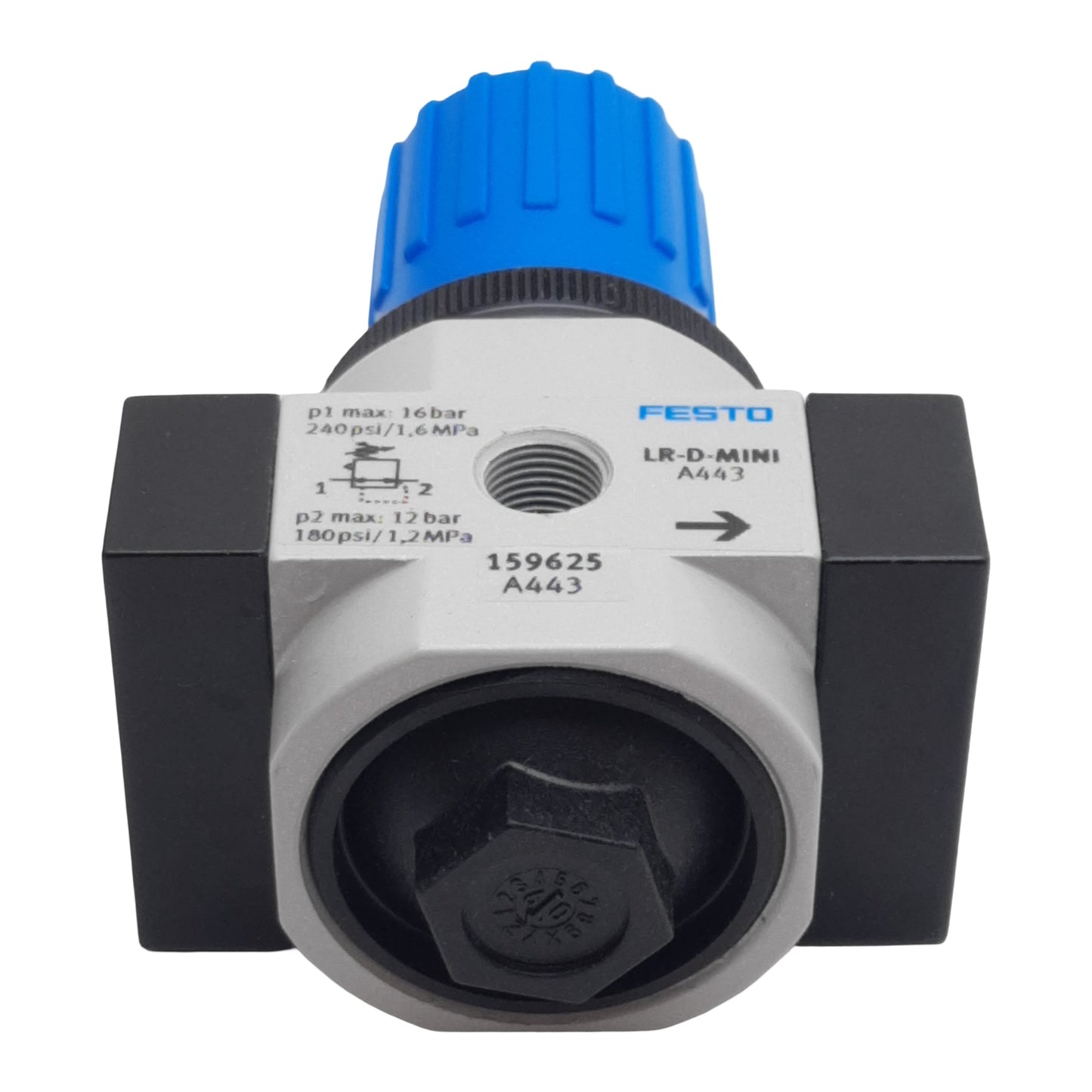 Used Festo LR-1/4-D-MINI Pressure Regulator, 0.1MPa-1.6MPa, 1500l/min, G1/4in