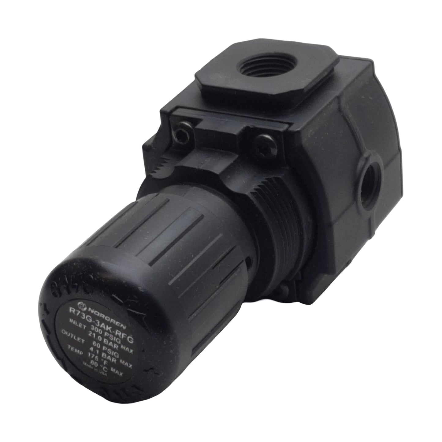 New Norgren R73G-3AK-RFG Pressure Regulator, 20bar In, 10bar Out, 127scfm, 3/8in PTF