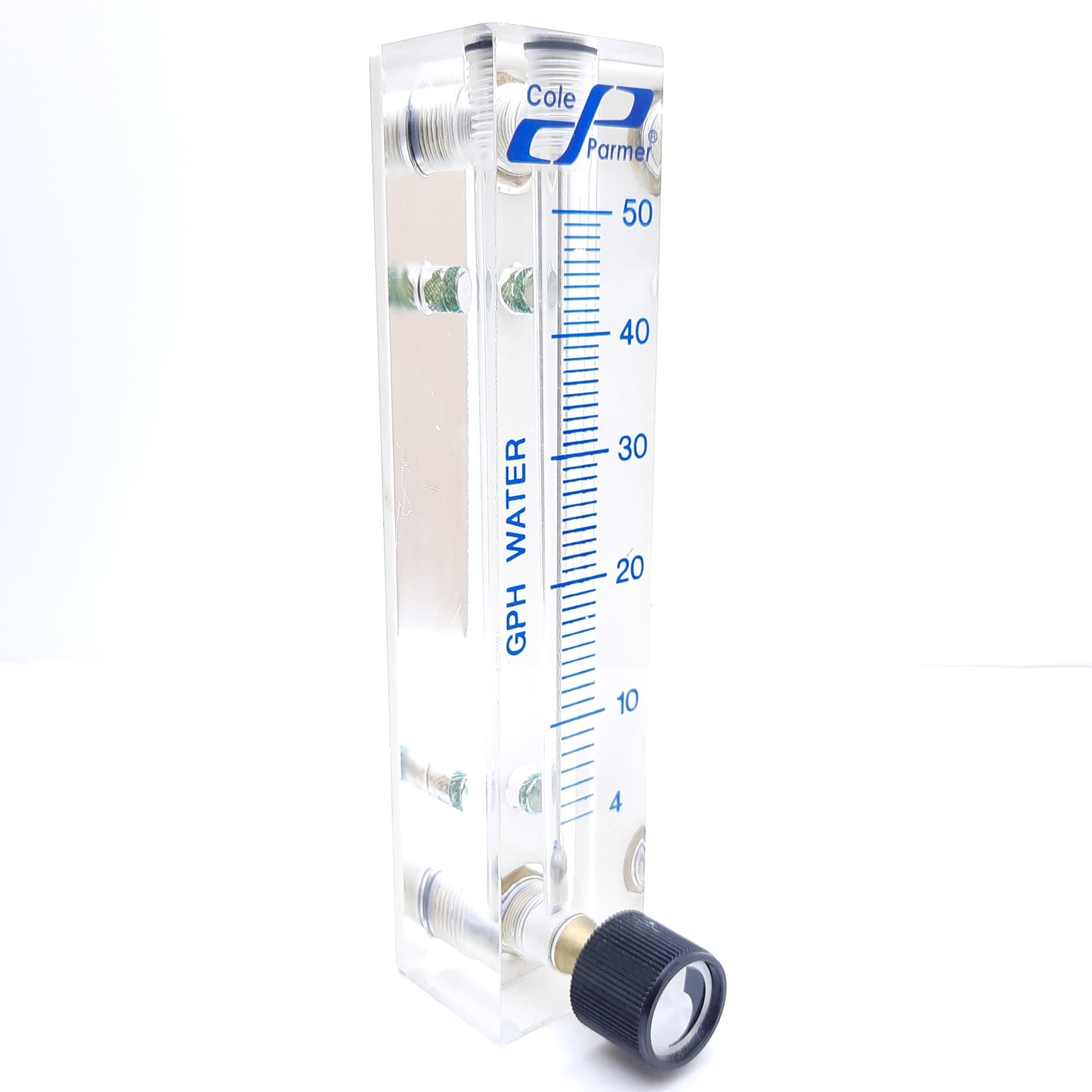 Used Cole Parmer EX-32461-04 32461-4L49 Flow Meter 4-50 GPH Water, Scale 4"