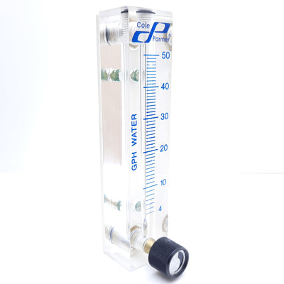 Used Cole Parmer EX-32461-04 32461-4L49 Flow Meter 4-50 GPH Water, Scale 4"