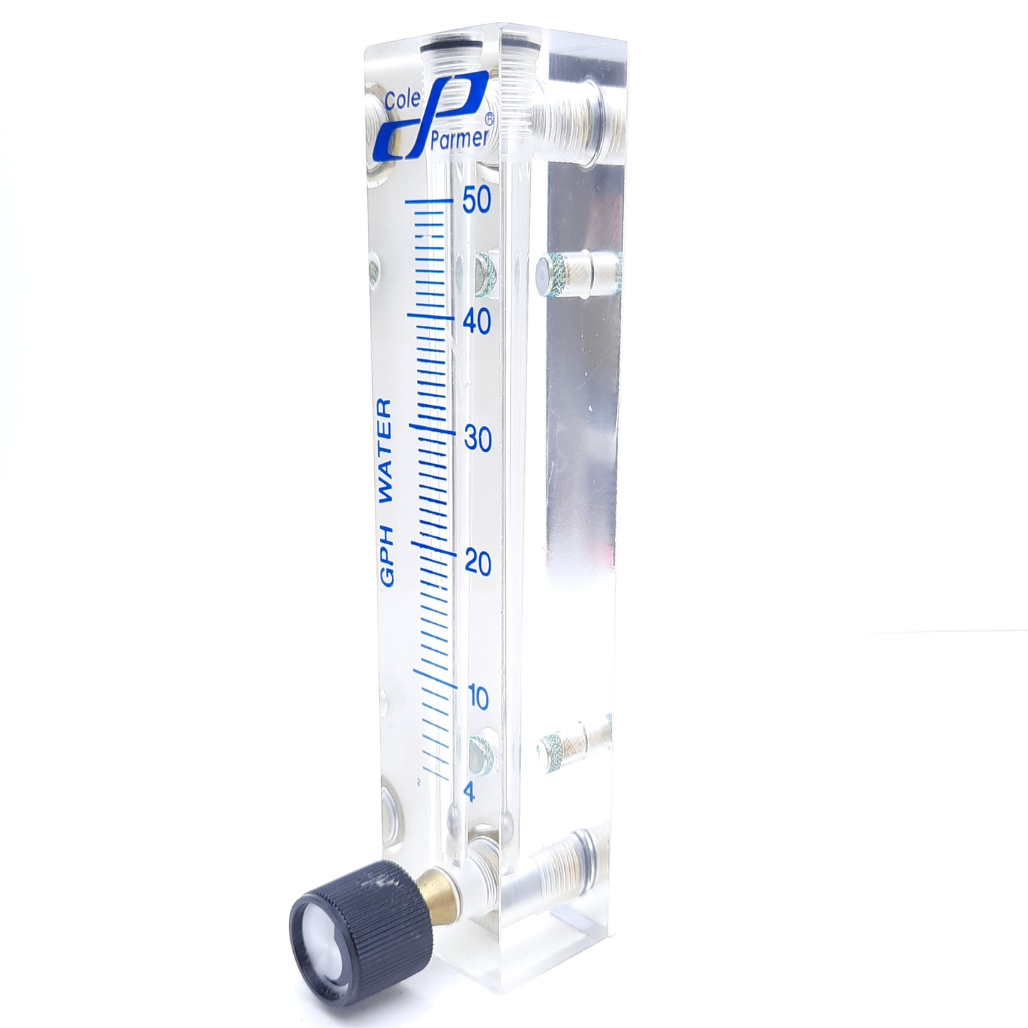 Used Cole Parmer EX-32461-04 32461-4L49 Flow Meter 4-50 GPH Water, Scale 4"