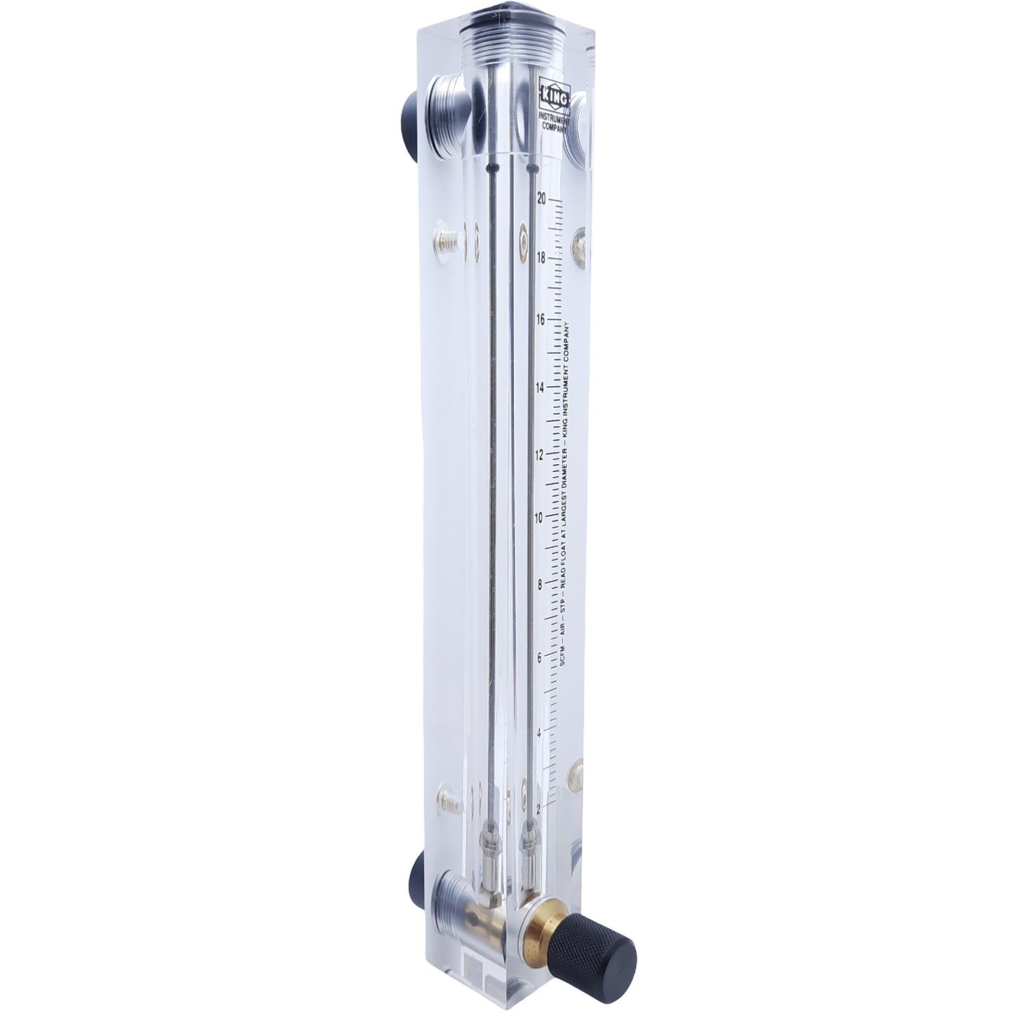 New – Open box King Instrument 75302117C-05 Block #7C Flow Meter 2 to 20 SCFM Air Scale 250mm