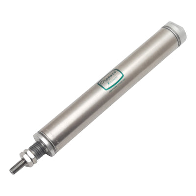 Used Clippard SSR-10-2 Pneumatic Cylinder, ø5/8in Bore, 2in Stroke, #10-32, 250psig
