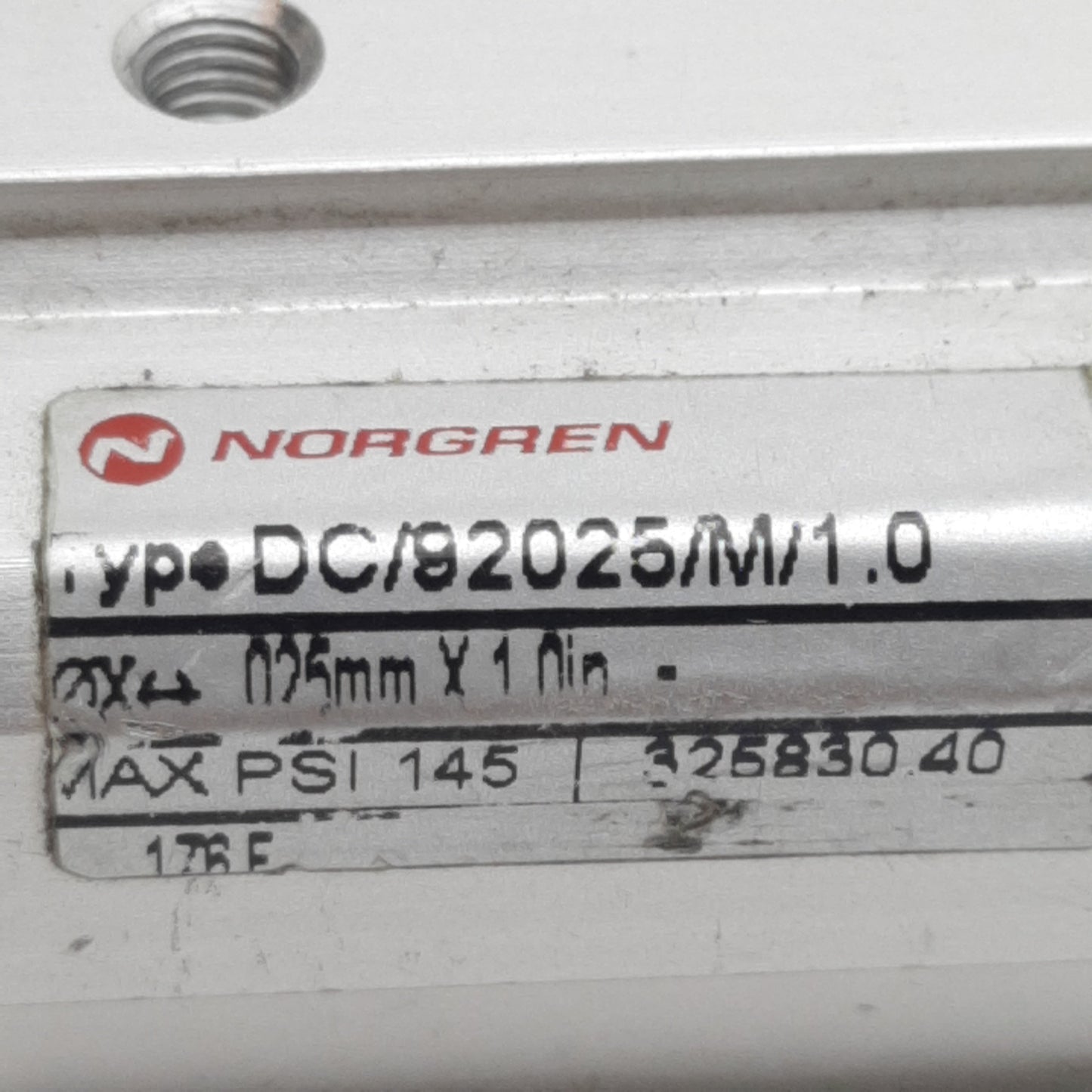 Used Norgren DC/92025/M/1.0 Compact Cylinder, ø25mm Bore, 1in Stroke, M5, 145psi Max