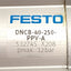 Used Festo DNCB-40-250-PPV-A Pneumatic Cylinder ø40mm Bore, 250mm Stroke, 12bar, G1/4