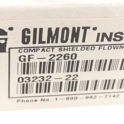New – Open box Thermo Scientific GF-2260 Gilmont Flow Meter, 20-2000ml/min Air & 0.2-40 H2O