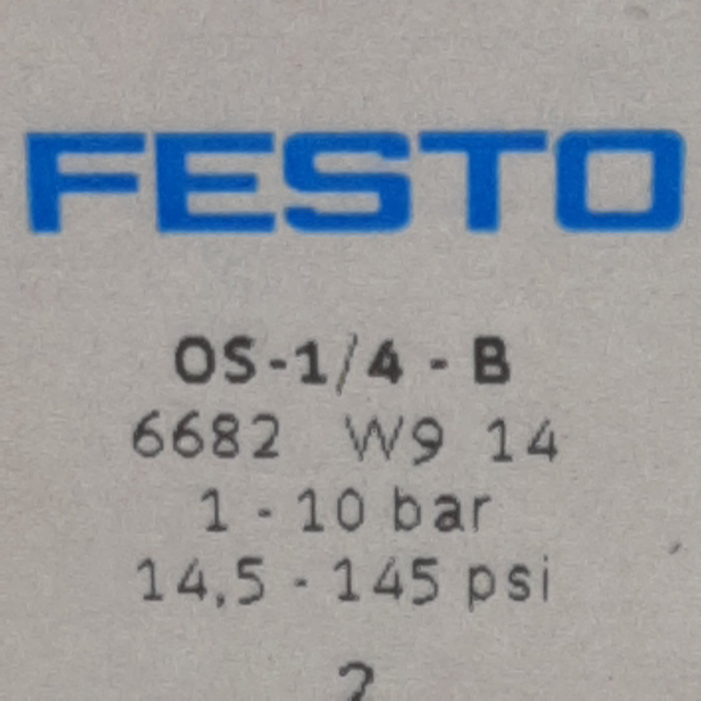 Used Festo OS-1/4-B Pneumatic Gate Valve, G1/4in Ports, 1170l/min, 1-10bar