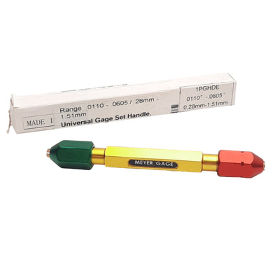 New Meyer 1PGHDE Plug Gage Handles Universal Type 0.28mm to 1.51mm, No Bushing