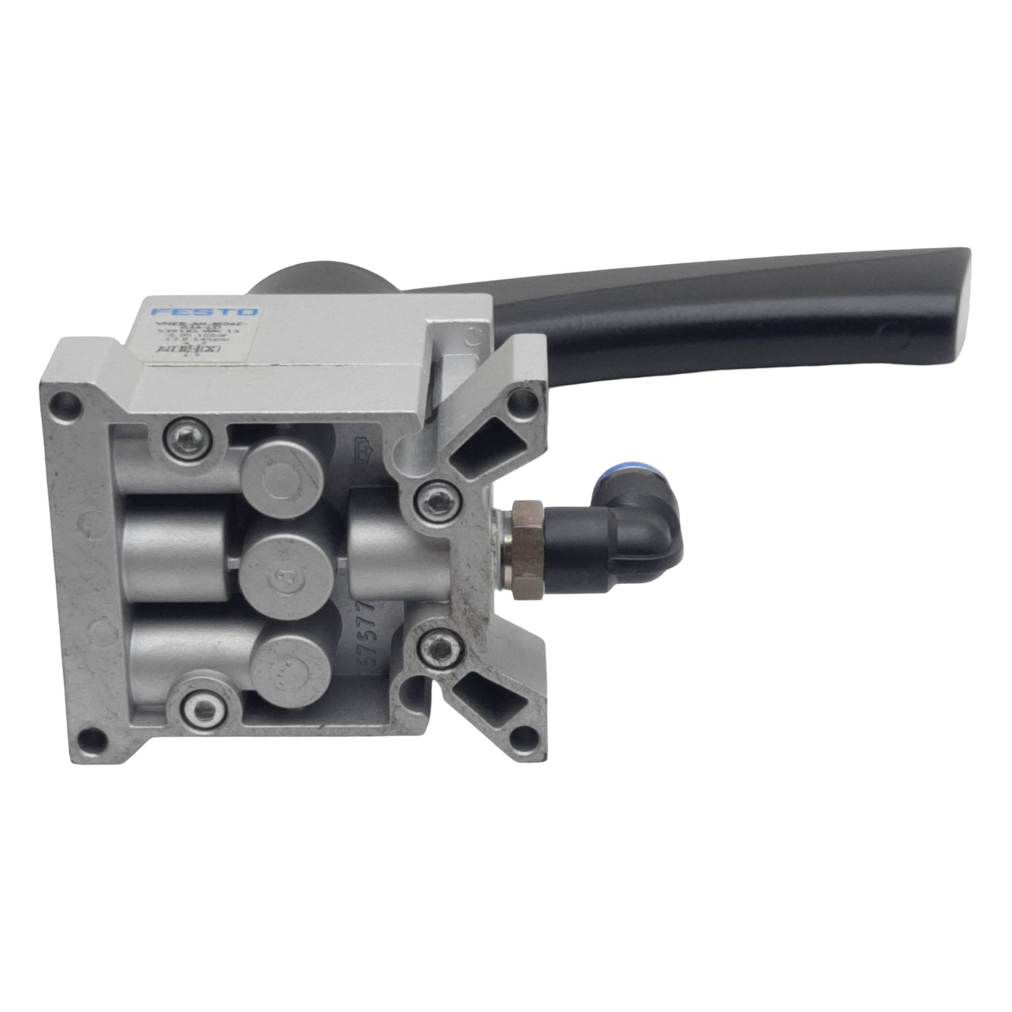 Used Festo 538186 Hand Lever Valve, 4/3-Way Exhausted, G1/4in, 1150l/min, -0.95~10bar