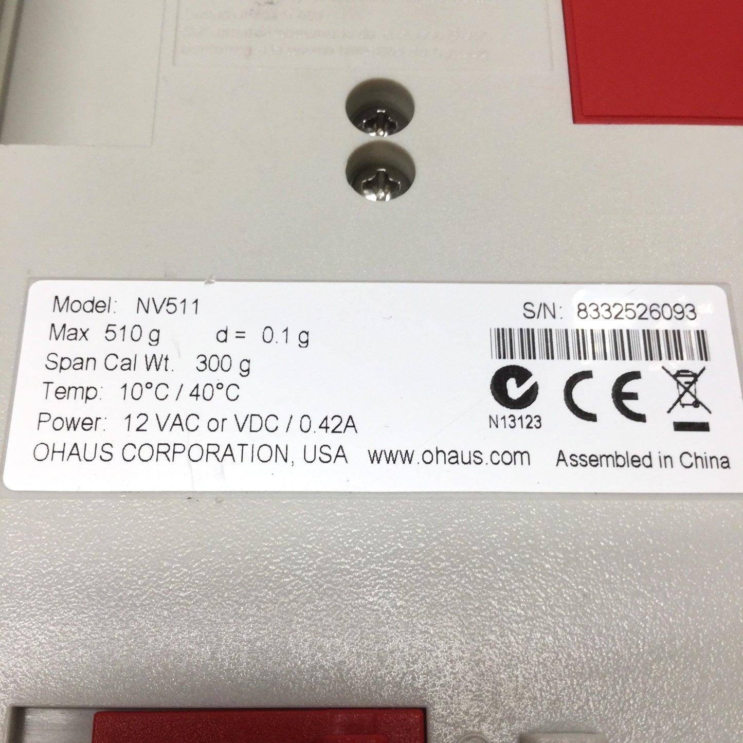 Used OHAUS NV511 Navigator Portable Electronic Balance Scale 510g x 0.1g w/Adapter
