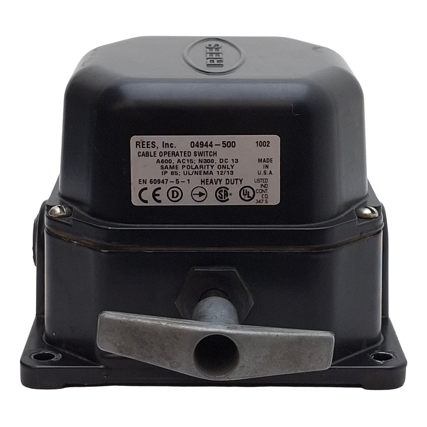 Used REES 04944-500 Cable Operated Switch, DPST-NO/NC, 6A 120VAC / 2.2A 125VDC
