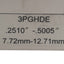 New Meyer 3PGHDE Plug Gage Handle Universal Type 0.251-0.5005in Gage Size Range