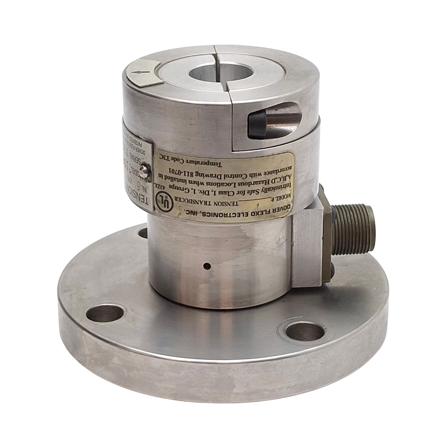 Used Dover Flexo C1DFL Tension Transducer, 10lbs Load, 5VDC Input, 250mVDC Output