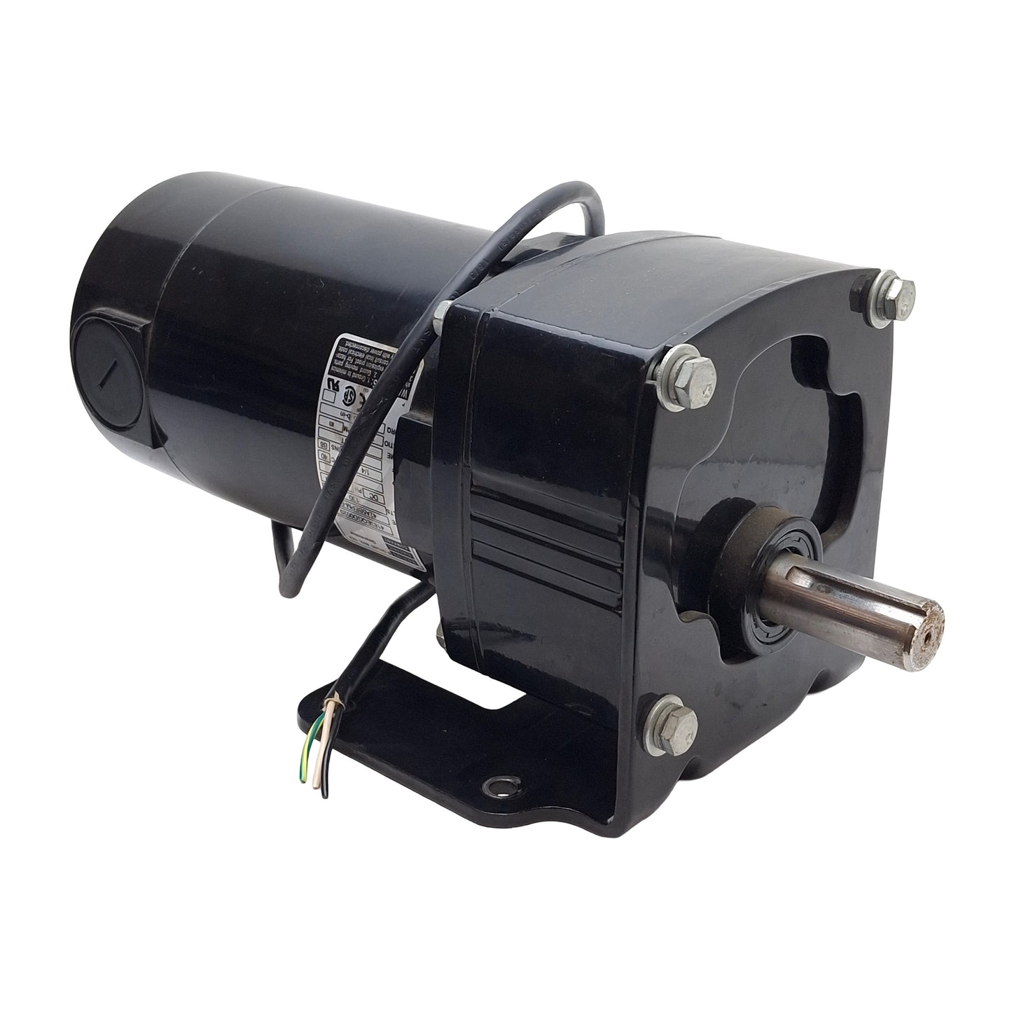 Used Bodine 42R5BEPM-E3 DC Motor 30:1 130VDC 1.8A 1/4HP 83RPM 135in-lb ø3/4in Shaft