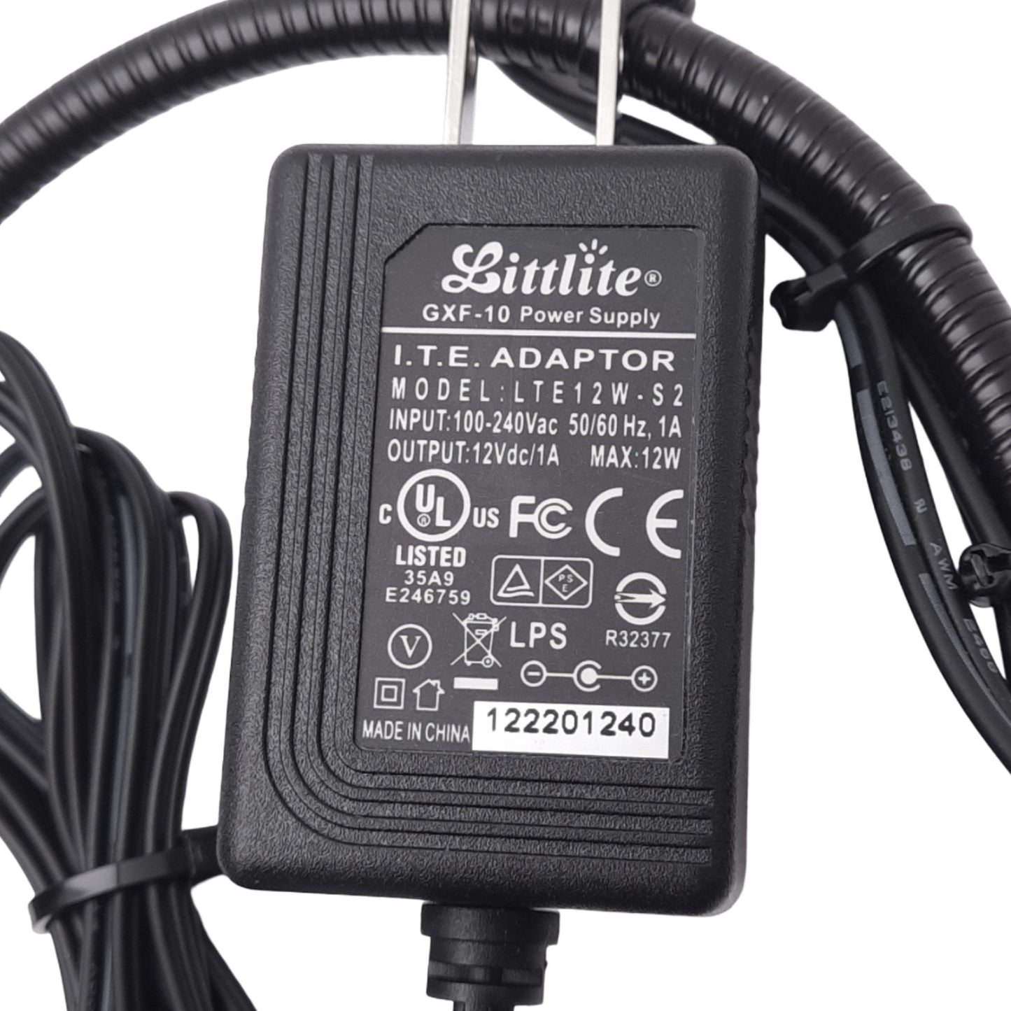 Used Littlite L-12-LED Dual-Color Task Lamp, Red/White LED, w/ 12VDC Power Supply