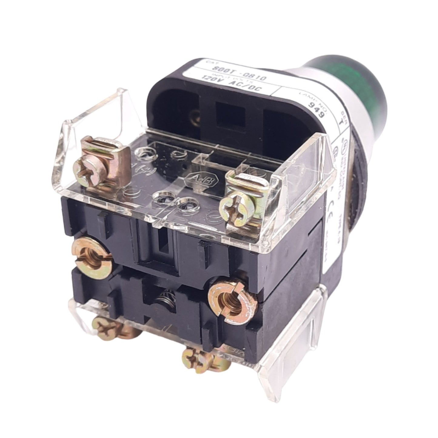 Used Allen Bradley 800T-QB10 Illuminated Push Button, ø30mm, 1NC 1NO, 600V 10A Max