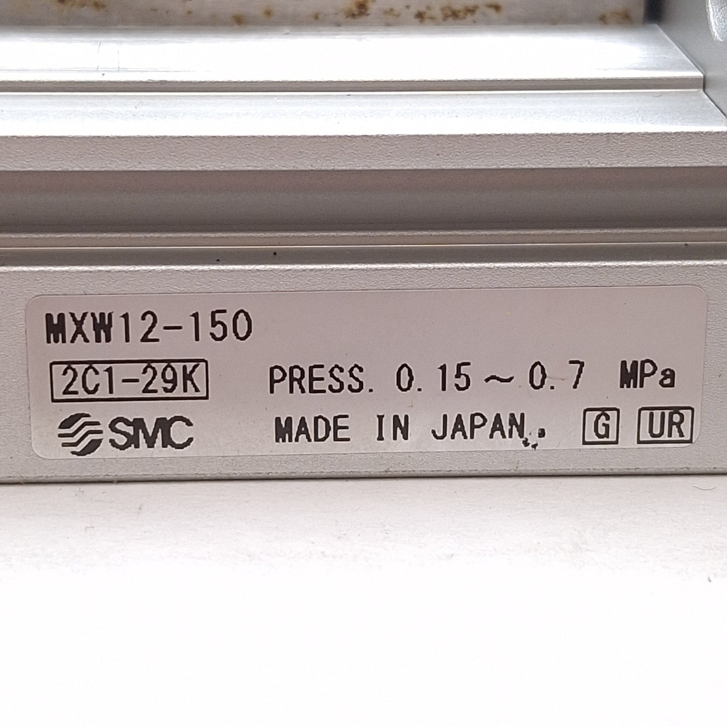 Used SMC MXW12-150 Pneumatic Slide Table, ø12mm Bore, 150mm Stroke, 0.7MPa, M5 Ports