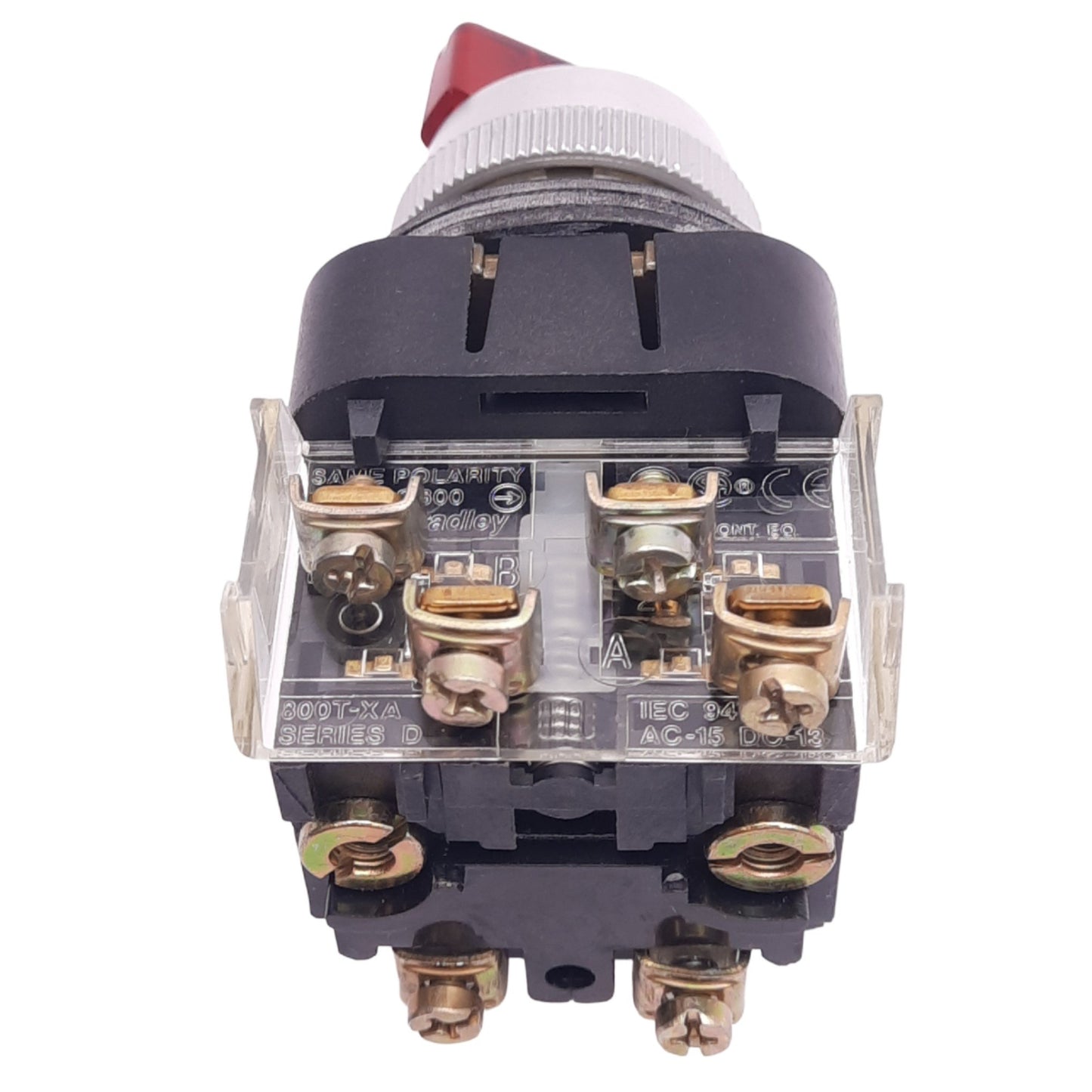 Used Allen Bradley 800T-16HR2KB6AX Illuminated Selector Switch, ø30mm, 1N.C. + 1N.O.