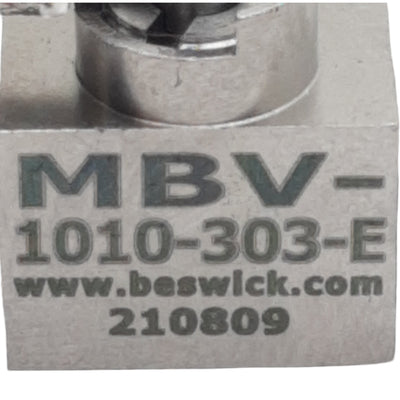 Used Beswick MBV-1010-303-E On/Off Mini Ball Valve, #10-32UNF Female, 500psig