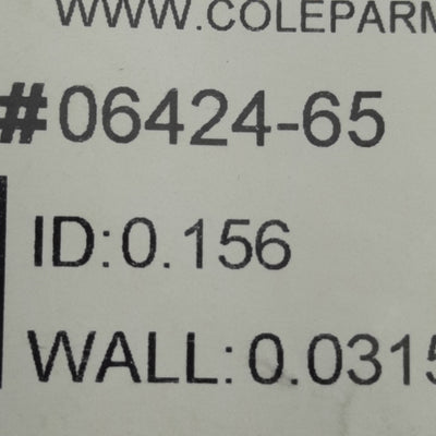New Cole Parmer 06424-65 Transfer Tubing Opaque White, 5/32ID, 7/32OD, 25ft Length