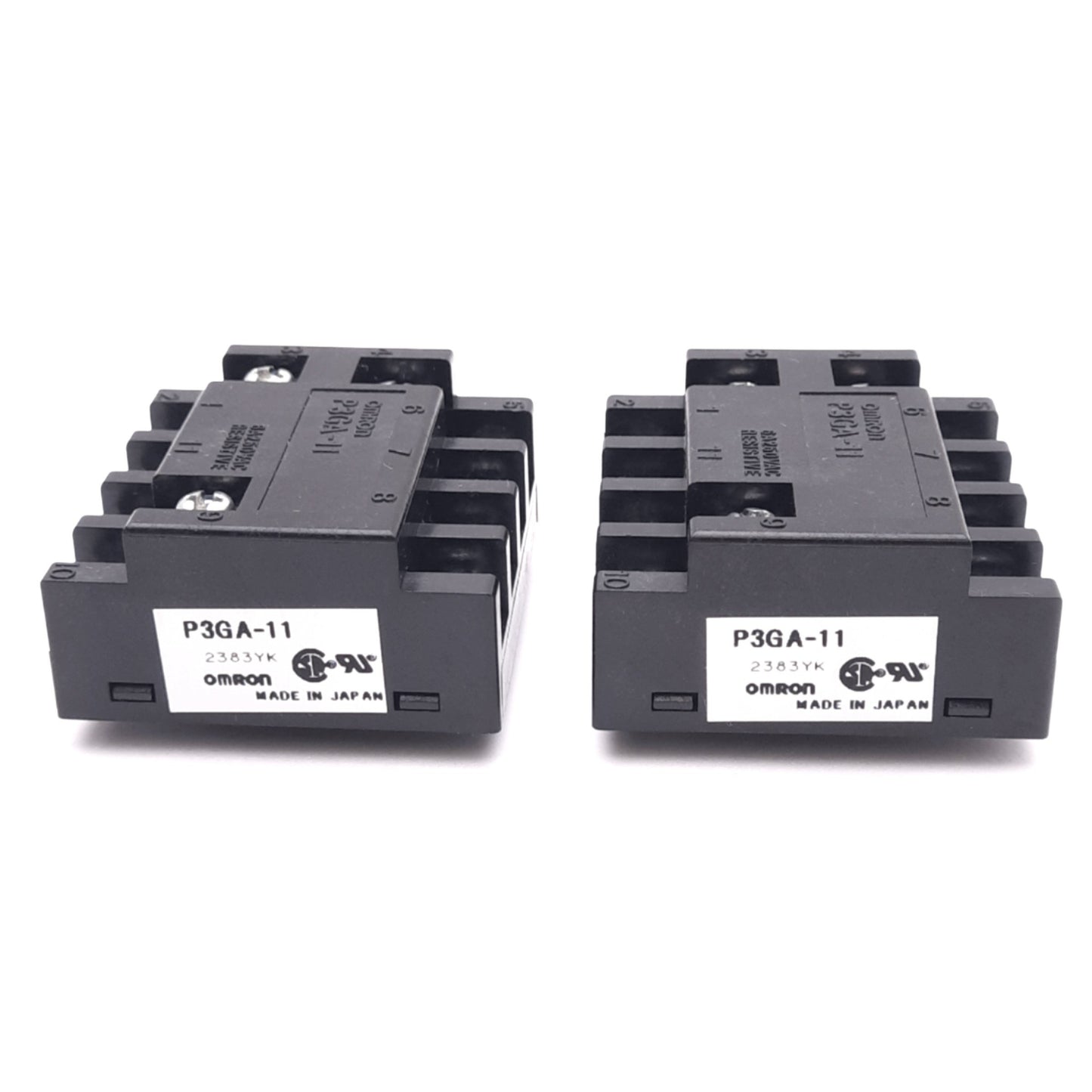 New – Open box Lot of 2 Omron P3GA-11 Relay Sockets, 11-Pin Octal, 250VAC 6A, Back Mounting