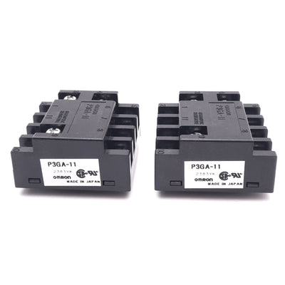 New – Open box Lot of 2 Omron P3GA-11 Relay Sockets, 11-Pin Octal, 250VAC 6A, Back Mounting
