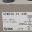 Used SMC VZM550-01-34B Pneumatic Valve, Twist Selector, 5/2-Way, Rc1/8in, 0.15-0.7MPa