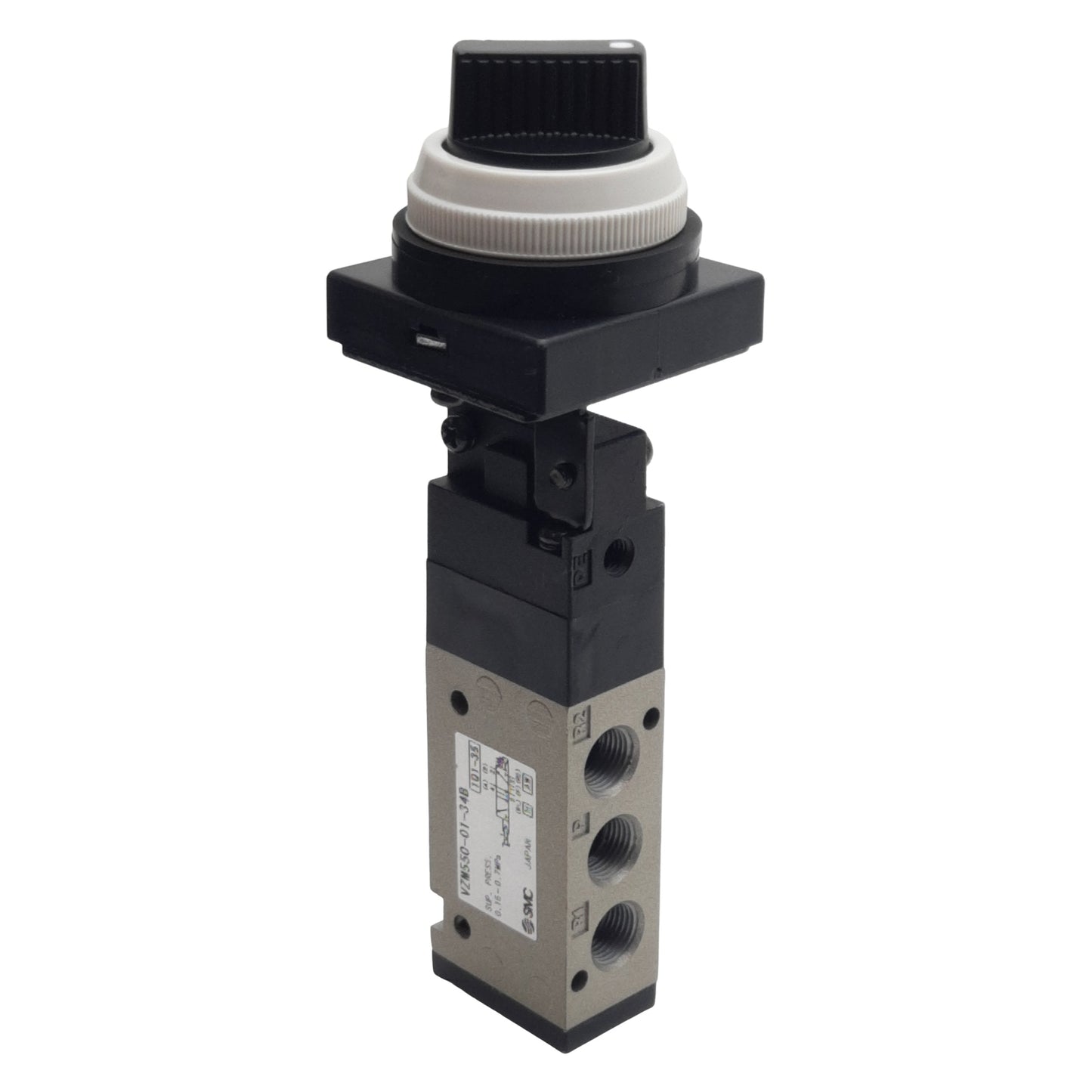 Used SMC VZM550-01-34B Pneumatic Valve, Twist Selector, 5/2-Way, Rc1/8in, 0.15-0.7MPa