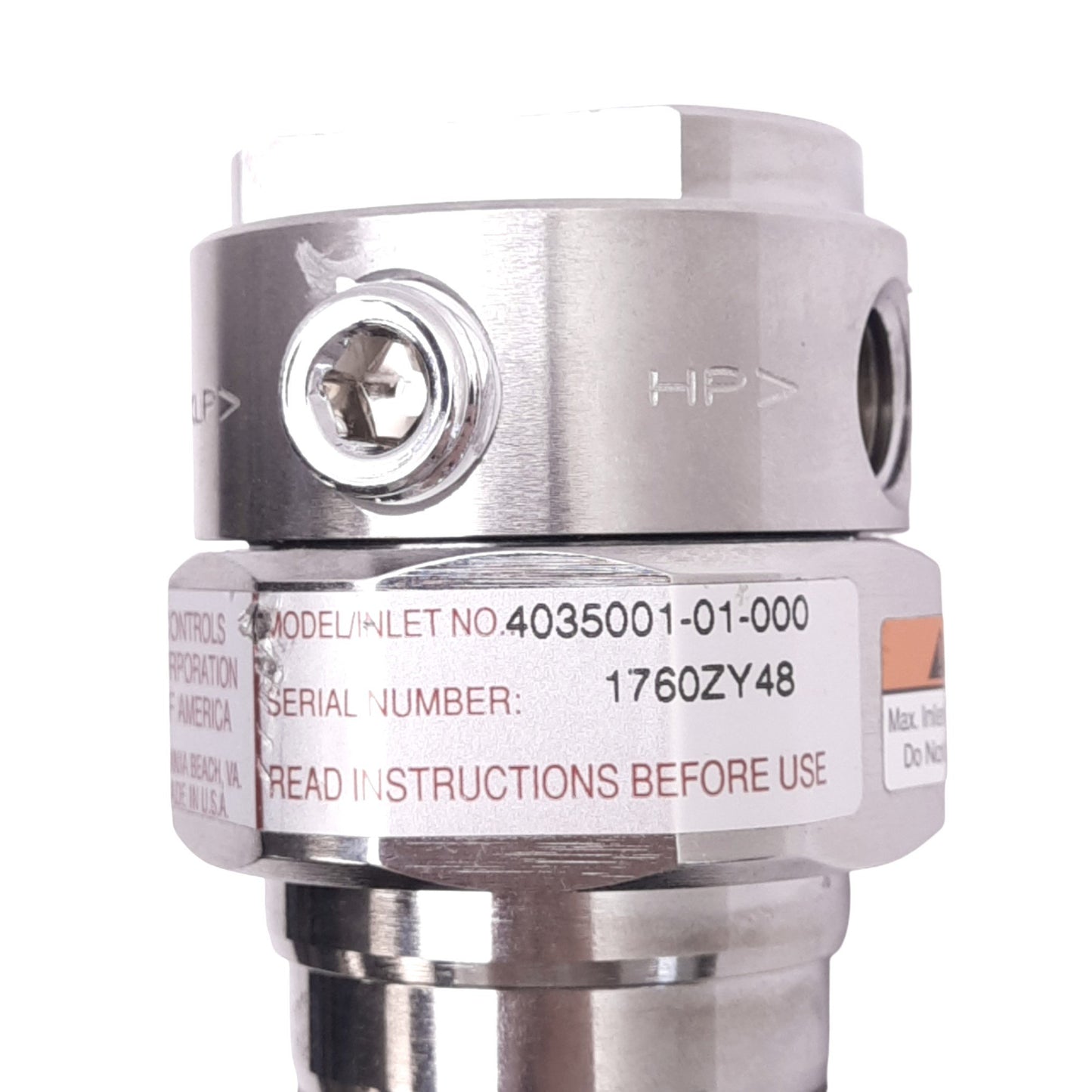 Used CONCOA 4035001-01-000 Pressure Regulator, 1/4in NPT, 0-500psig Set, 3000psig Max