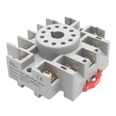 New Dayton 6X156M Relay Socket, 11-Pin Octal, 600V 5A/300V 15A, DIN Rail Mount