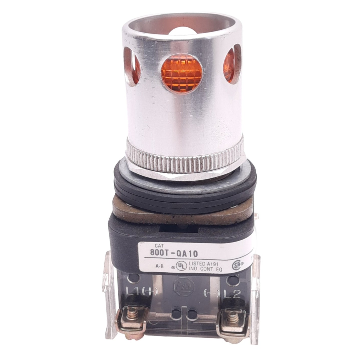 Used Allen Bradley 800T-QA10 Amber Illuminated Pushbutton, ø30mm, 1NC 1NO, 600V 10A