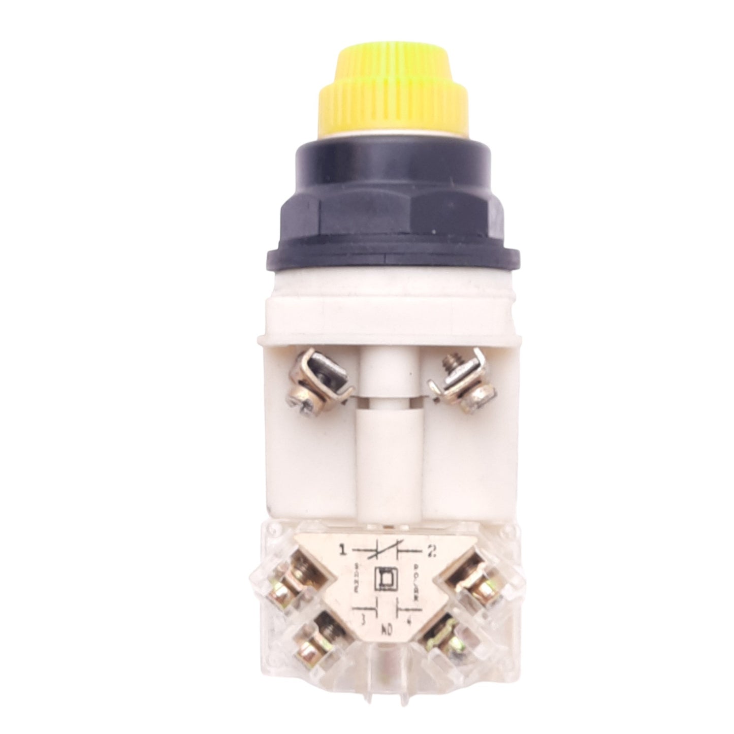 Used Square D 9001KM38LY Yellow Illuminated Pushbutton, ø30mm, 1NC 1NO, 600V 10A Max