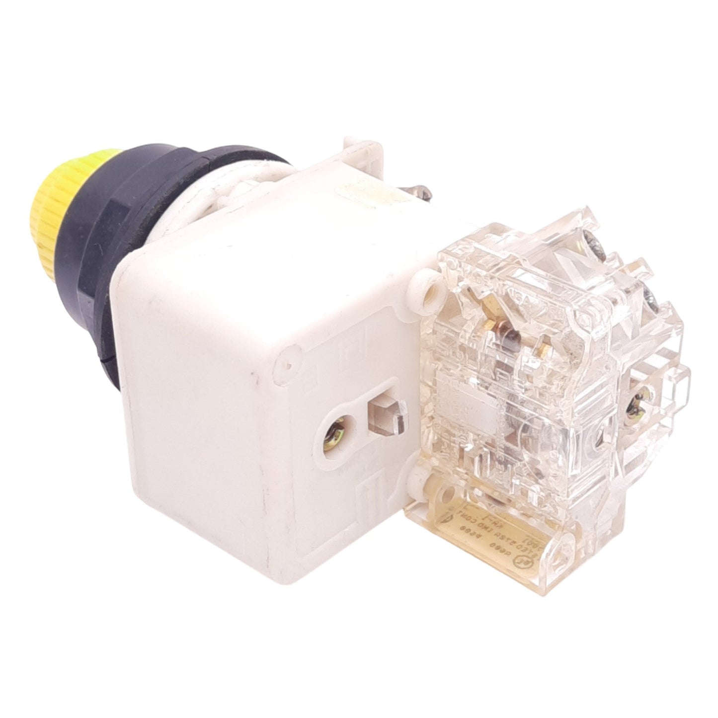 Used Square D 9001KM38LY Yellow Illuminated Pushbutton, ø30mm, 1NC 1NO, 600V 10A Max