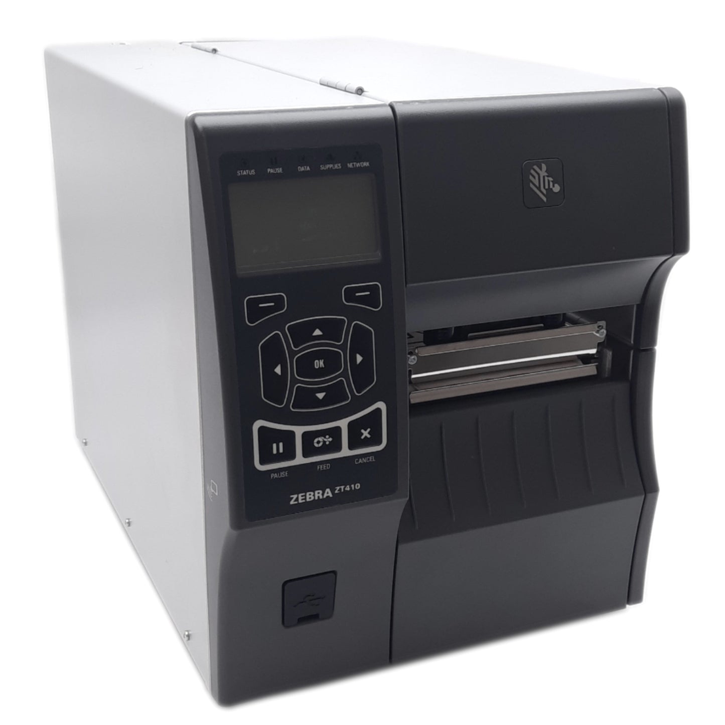 Used Zebra ZT41043-T010000Z Direct Thermal Printer, 300dpi, 4" Print, 100-240VAC