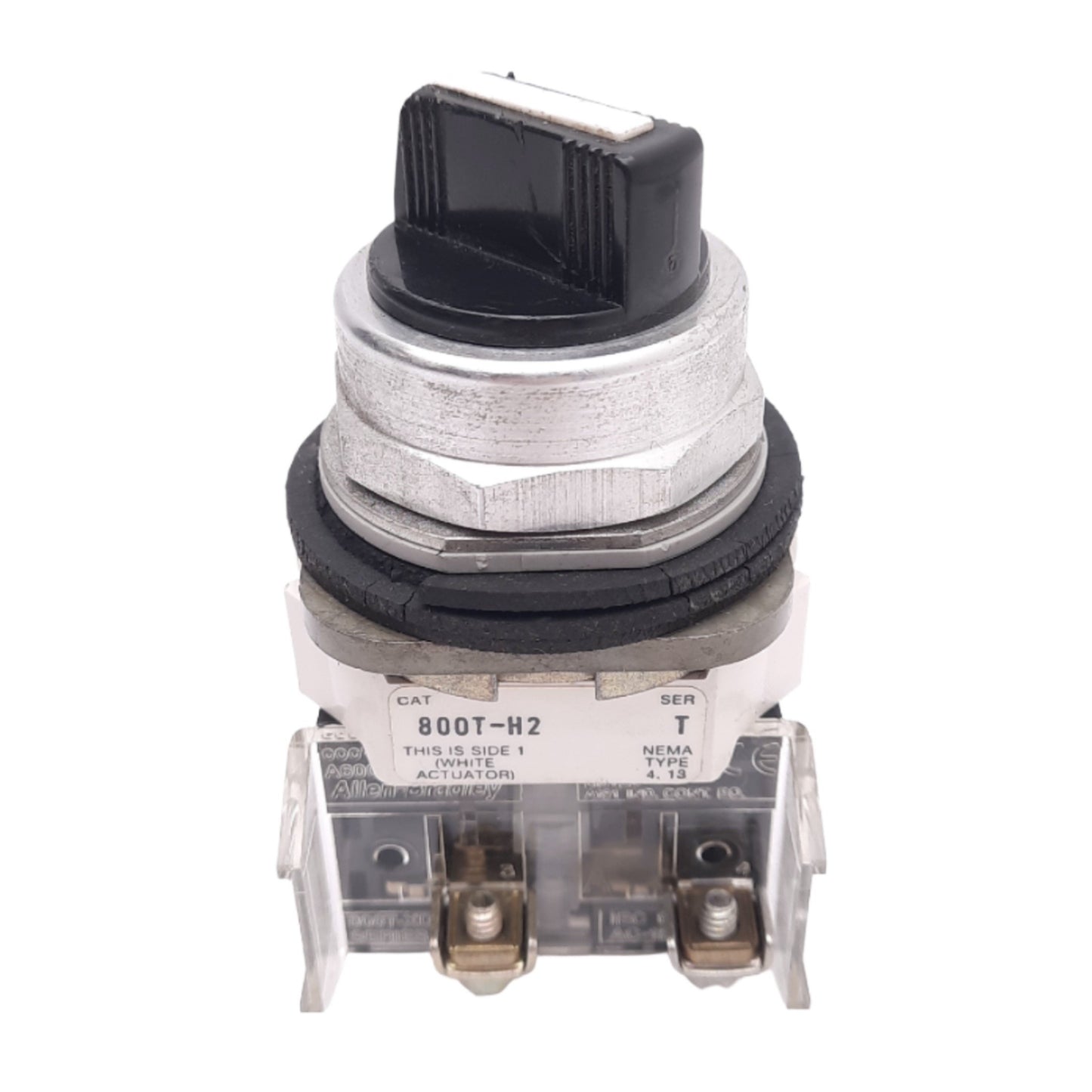 Used Allen Bradley 800T-H2T Maintained Selector Switch, ø30mm, 2 N.O., 600VAC 10A Max