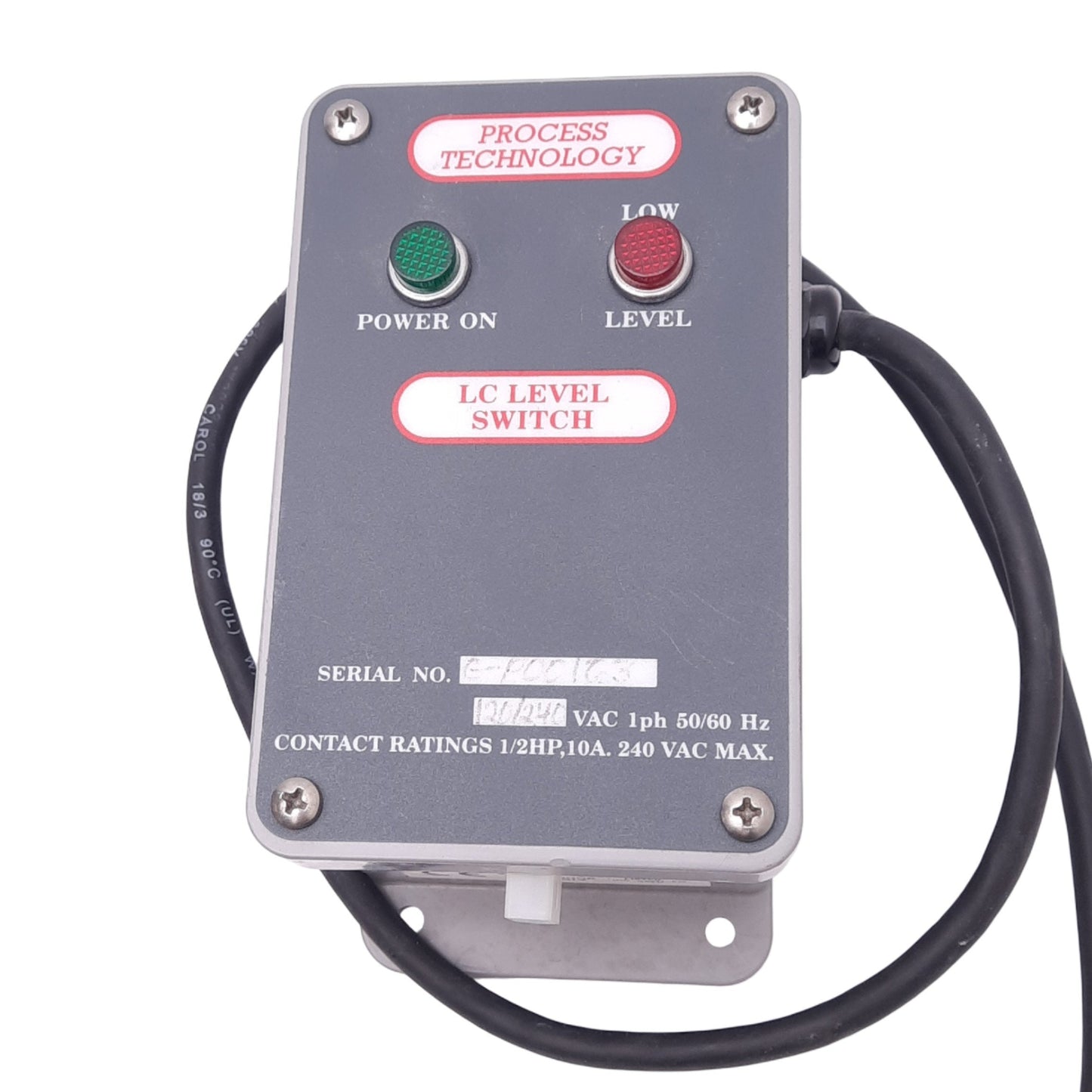 Used Process Technology LC2G7 Type 4x LC Level Switch for LC3H12, 120/240VAC