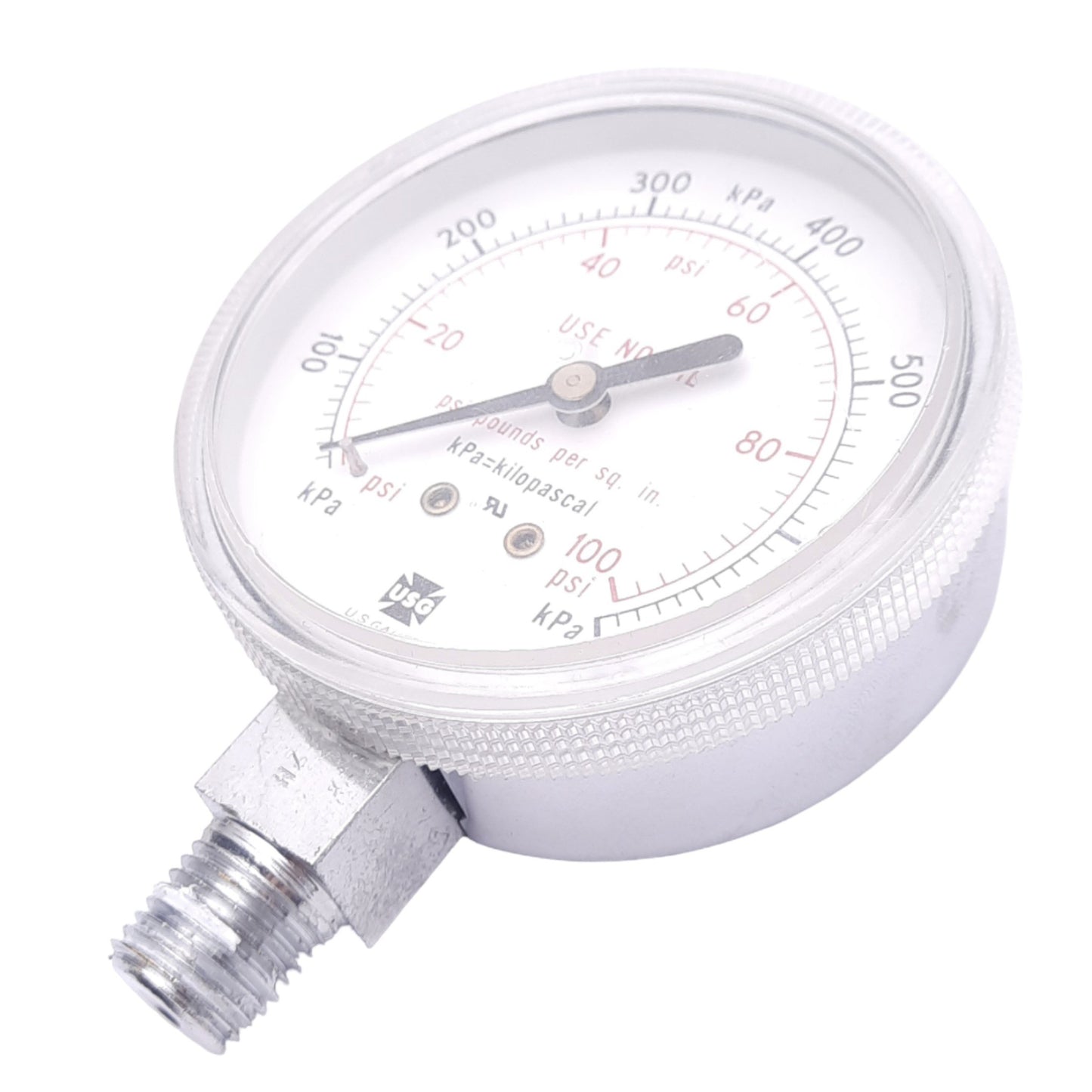 Used AMETEK USG CU-2581-JC Pressure Gauge, 0-100psi, 0-700kPa, 2-1/2" Face, 1/4" NPT