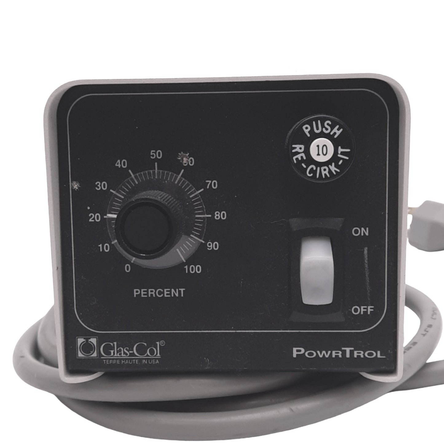 Used Glas-Col 104A PL120 PowerTrol Power Controller, 5-100%, 120VAC, 10A, 1200W Max