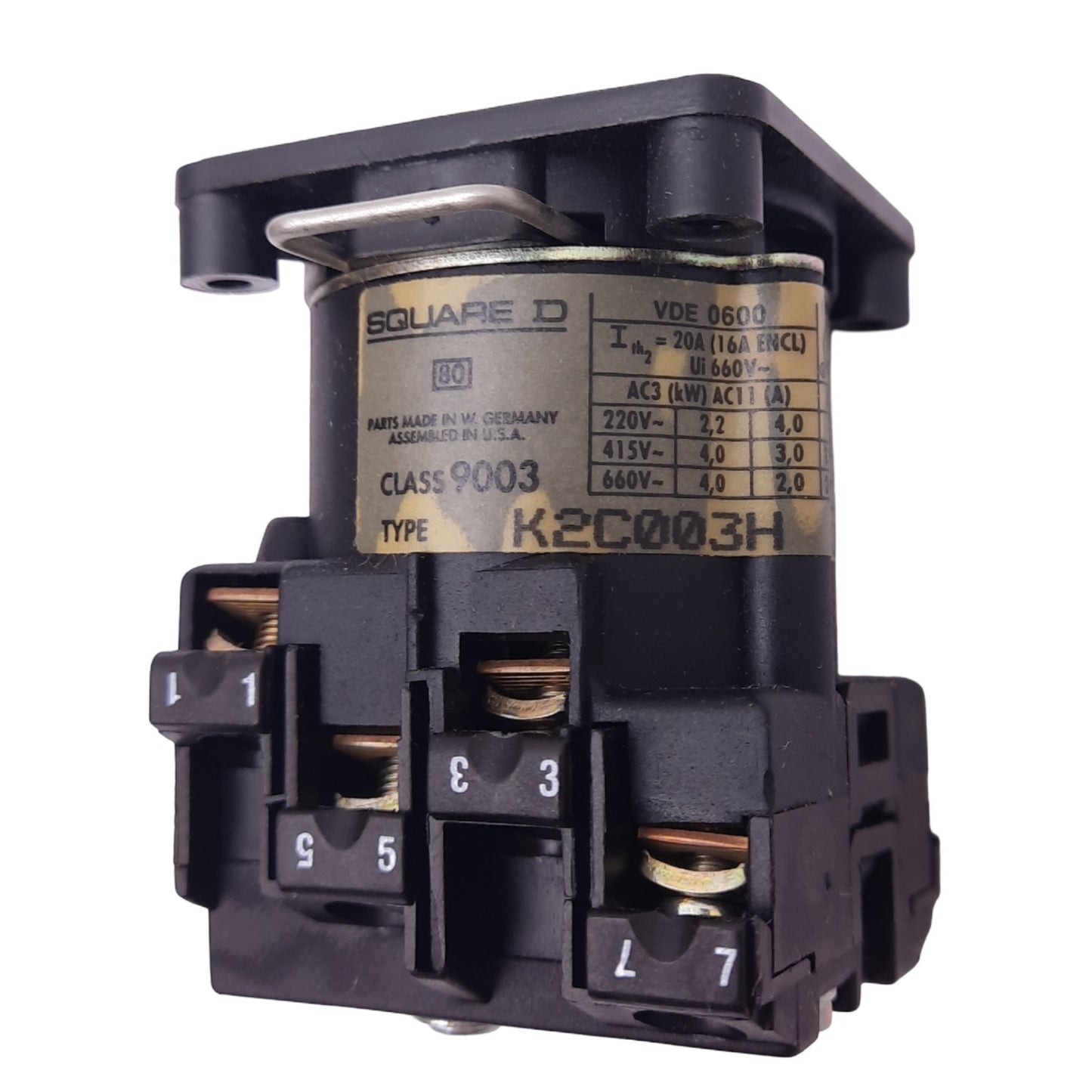 New Square D 9003 K2C003H Cam Switch Contact Block for ø22mm 90° Selector, 3-Pole