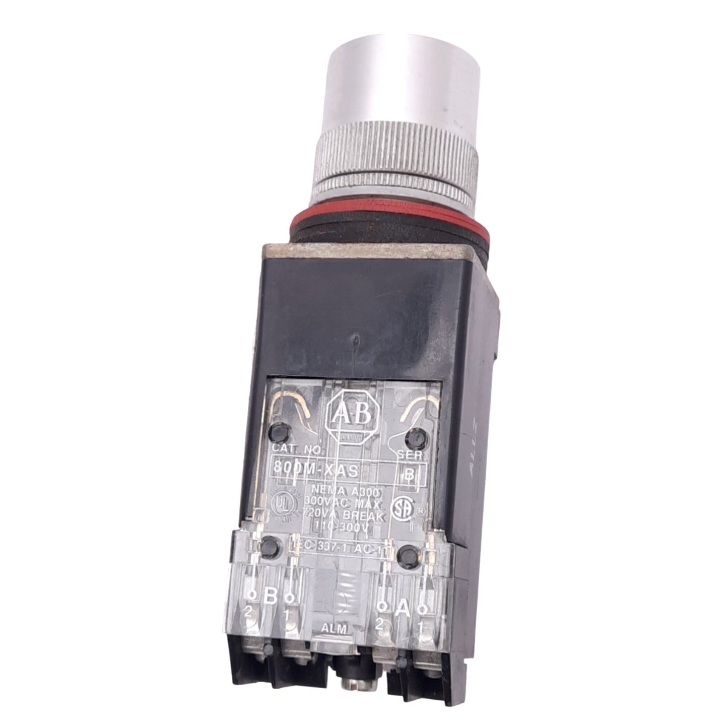 Used Allen Bradley 800MR-QA24S Green Illuminated Pushbutton, ø22mm, 1NC 1NO, 300V 10A